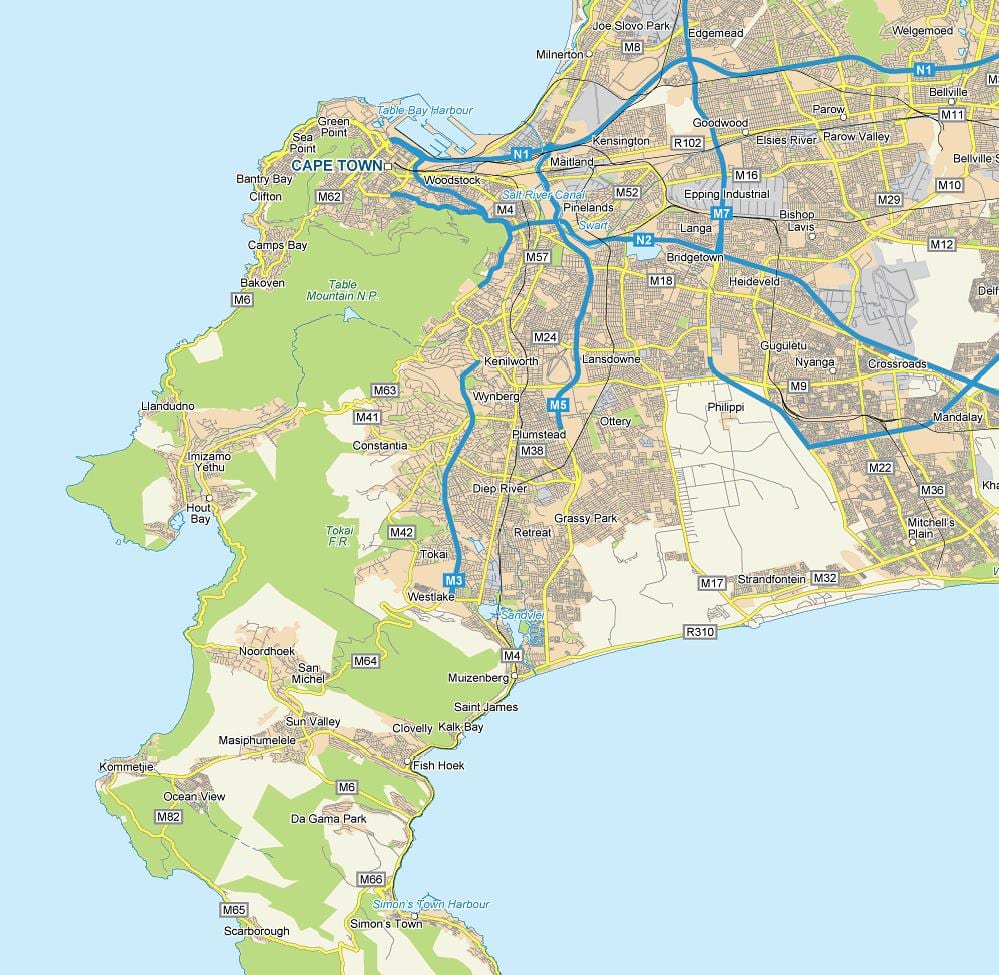 地图喋河开普敦