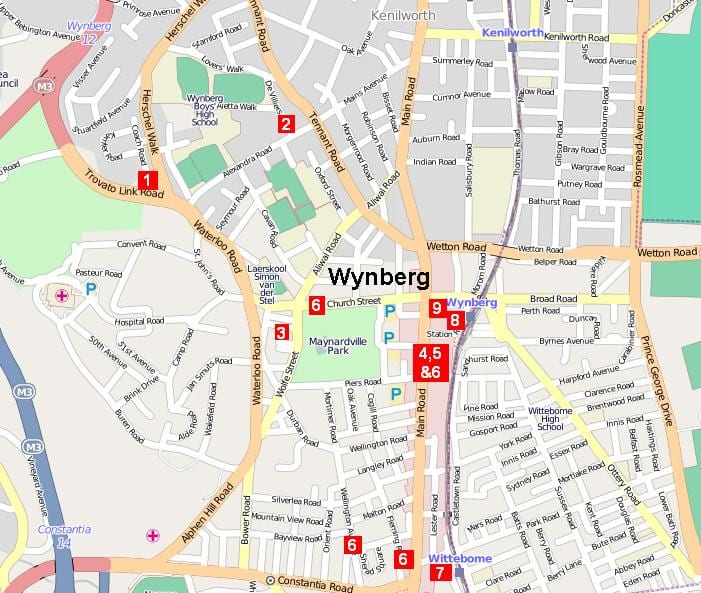  地图wynberg开普敦