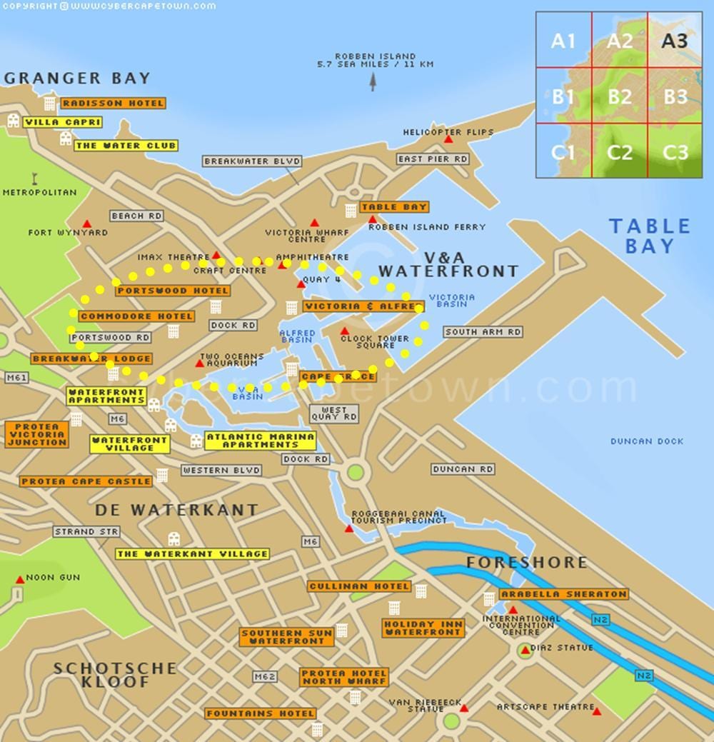 v&开普敦的海滨地图