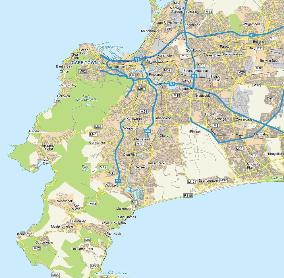 地图的路线图的plumstead开普敦