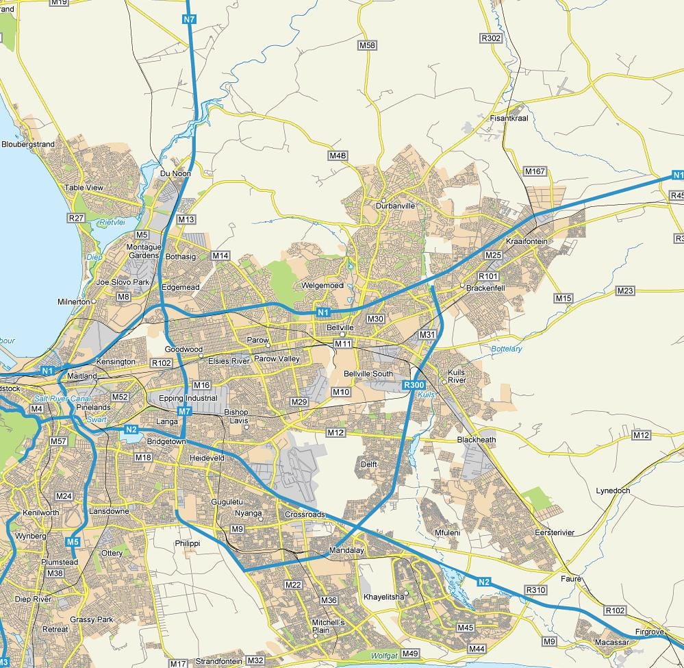 bellville开普敦地图