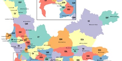 地图西开普省郊区