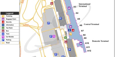 开普敦国际机场终端的地图