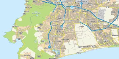 地图的路线图的plumstead开普敦